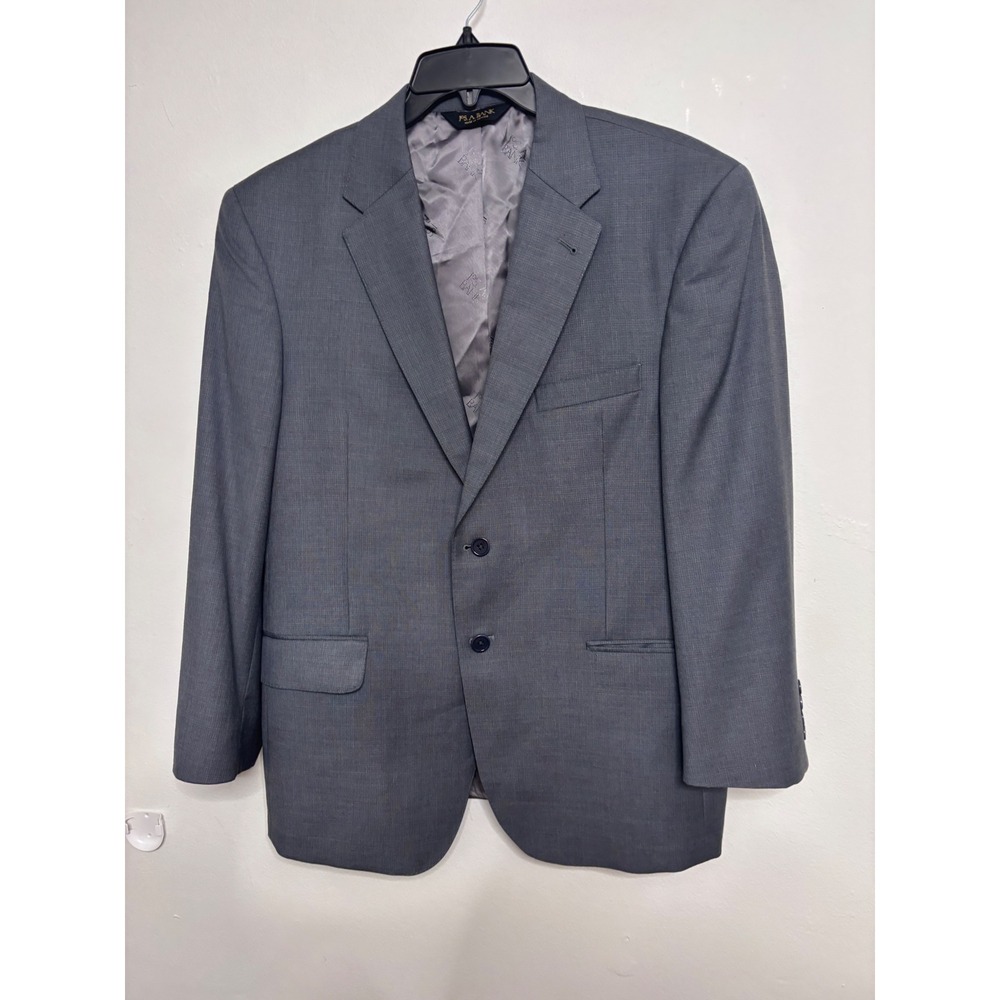 Jos A Bank Signature Gold Gray Wool Blazer Tailored Fit 42 SH Sport Coat